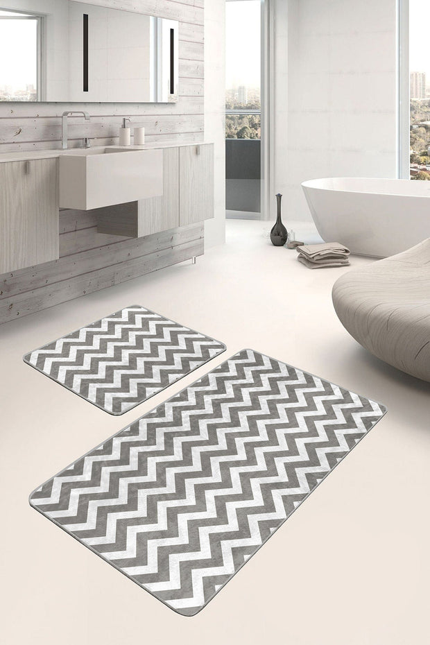 Set di 2 Tappetini da bagno antiscivolo Sultan BPS12 Rectangle Multicolore, 100 x 60 cm / 60 x 50 cm (2)