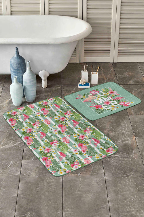 Set di 2 Tappetini da bagno antiscivolo Sultan BPS16 Rectangle Multicolore, 100 x 60 cm / 60 x 50 cm