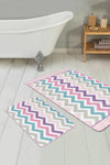 Set di 2 Tappetini da bagno antiscivolo Sultan BPS18 Rectangle Multicolore, 100 x 60 cm / 60 x 50 cm (1)