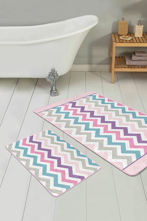 Set di 2 Tappetini da bagno antiscivolo Sultan BPS18 Rectangle Multicolore, 100 x 60 cm / 60 x 50 cm (1)