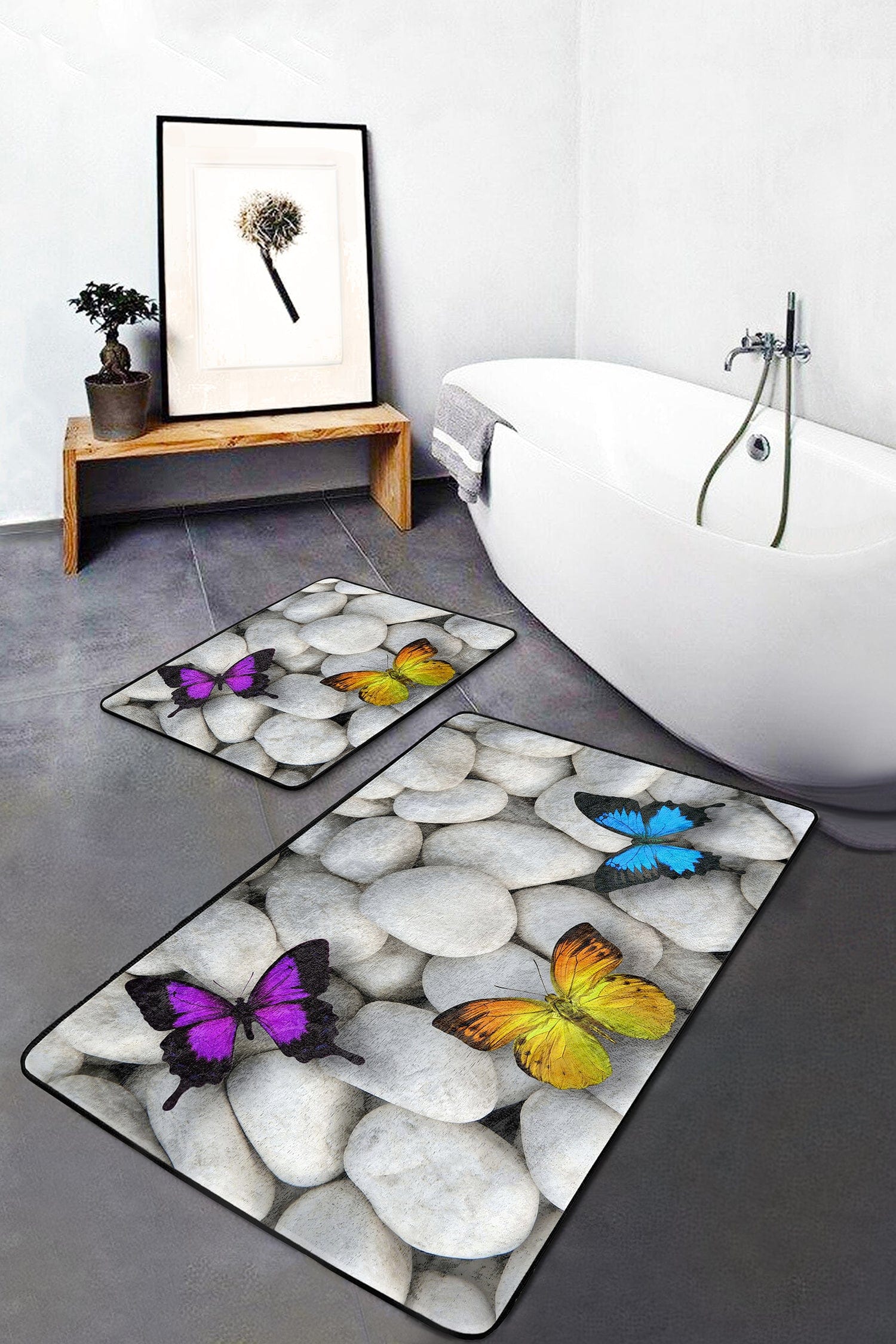 Set di 2 Tappetini da bagno antiscivolo Sultan BPS2 Rectangle Multicolore, 100 x 60 cm / 60 x 50 cm (2)