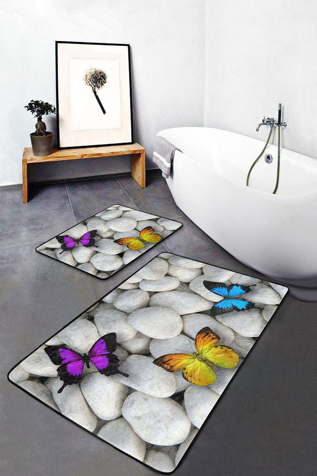 Set di 2 Tappetini da bagno antiscivolo Sultan BPS2 Rectangle Multicolore, 100 x 60 cm / 60 x 50 cm (2)