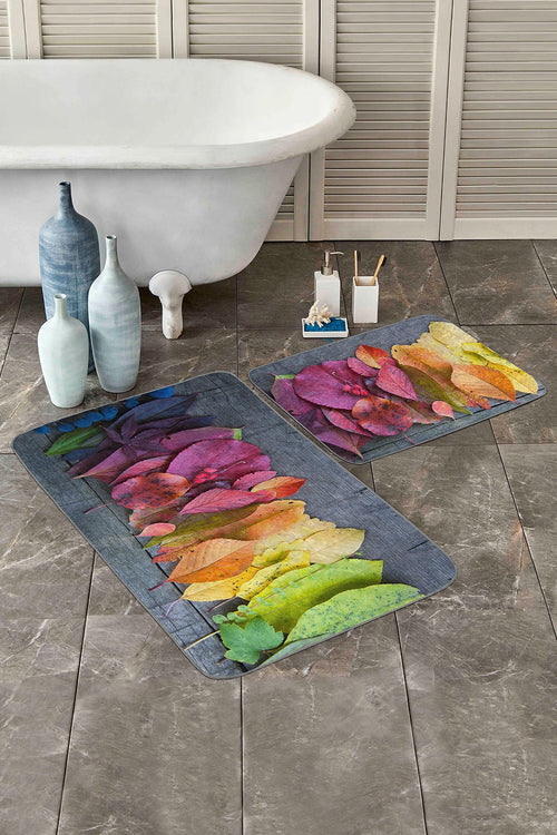 Set di 2 Tappetini da bagno antiscivolo Sultan BPS20 Rectangle Multicolore, 100 x 60 cm / 60 x 50 cm