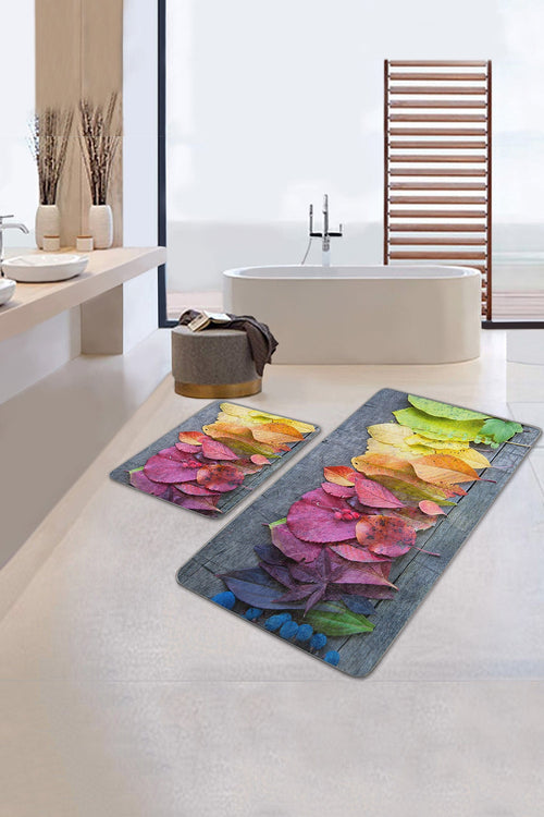 Set di 2 Tappetini da bagno antiscivolo Sultan BPS20 Rectangle Multicolore, 100 x 60 cm / 60 x 50 cm (1)
