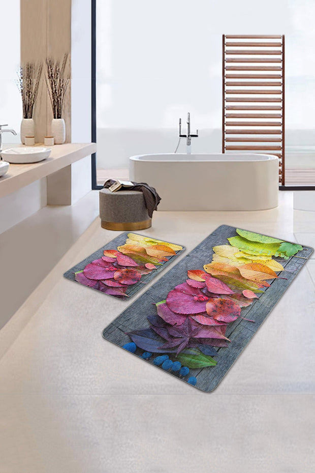 Set di 2 Tappetini da bagno antiscivolo Sultan BPS20 Rectangle Multicolore, 100 x 60 cm / 60 x 50 cm (1)