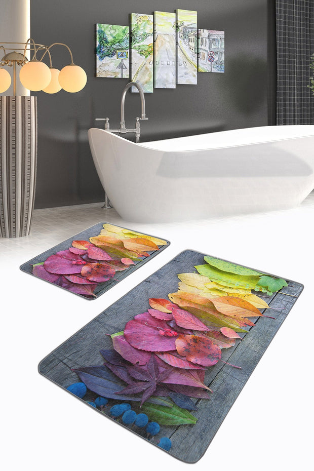 Set di 2 Tappetini da bagno antiscivolo Sultan BPS20 Rectangle Multicolore, 100 x 60 cm / 60 x 50 cm (2)