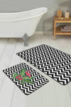 Set di 2 Tappetini da bagno antiscivolo Sultan BPS21 Rectangle Multicolore, 100 x 60 cm / 60 x 50 cm