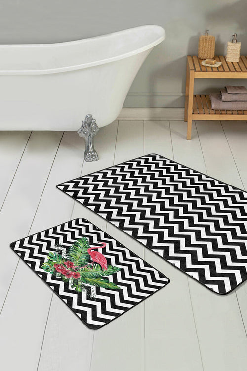 Set di 2 Tappetini da bagno antiscivolo Sultan BPS21 Rectangle Multicolore, 100 x 60 cm / 60 x 50 cm