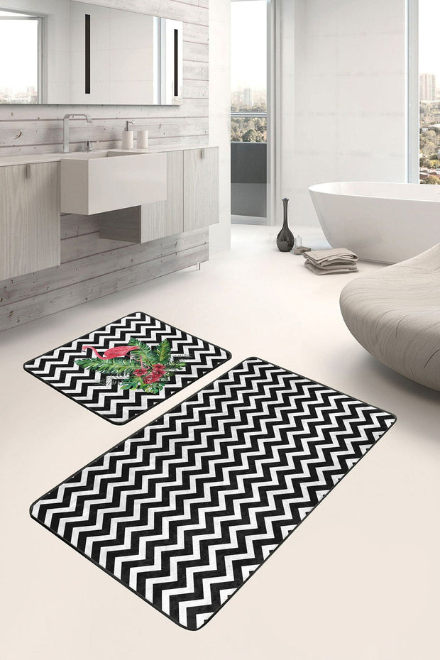 Set di 2 Tappetini da bagno antiscivolo Sultan BPS21 Rectangle Multicolore, 100 x 60 cm / 60 x 50 cm (2)