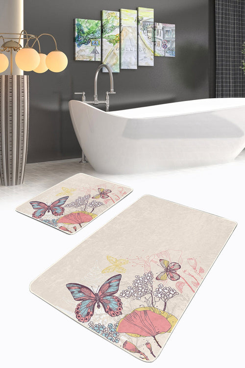 Set di 2 Tappetini da bagno antiscivolo Sultan BPS5 Rectangle Multicolore, 100 x 60 cm / 60 x 50 cm (1)