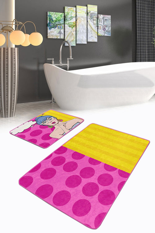 Set di 2 Tappetini da bagno antiscivolo Sultan BPS9 Rectangle Multicolore, 100 x 60 cm / 60 x 50 cm (1)