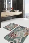 Set di 2 Tappetini da bagno antiscivolo Suna BPS627 Rectangle Multicolore, 100 x 60 cm / 60 x 50 cm (2)