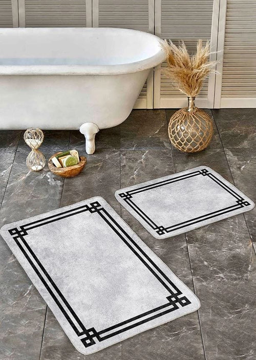 Set di 2 Tappetini da bagno antiscivolo Suna BPS628 Rectangle Multicolore, 100 x 60 cm / 60 x 50 cm (1)