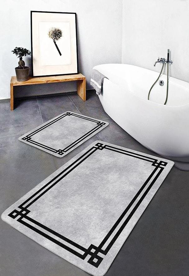 Set di 2 Tappetini da bagno antiscivolo Suna BPS628 Rectangle Multicolore, 100 x 60 cm / 60 x 50 cm (4)