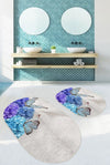 Set di 2 Tappetini da bagno antiscivolo Suna BPS629 Oval Multicolore, 100 x 60 cm / 60 x 50 cm