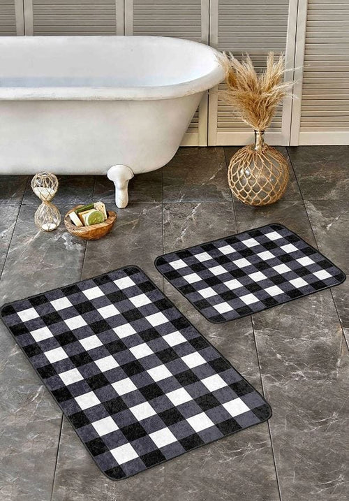 Set di 2 Tappetini da bagno antiscivolo Suna BPS632 Rectangle Multicolore, 100 x 60 cm / 60 x 50 cm