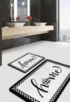 Set di 2 Tappetini da bagno antiscivolo Suna BPS635 Rectangle Multicolore, 100 x 60 cm / 60 x 50 cm