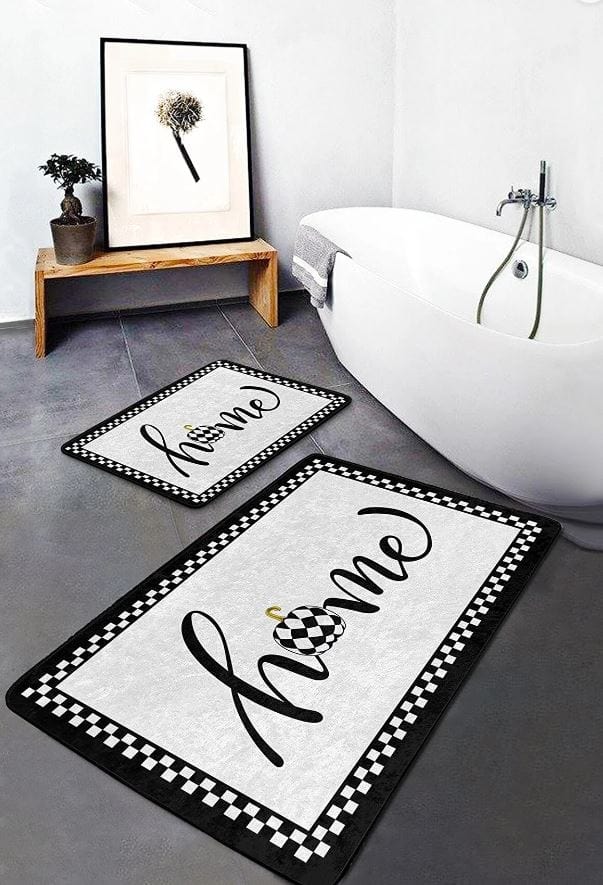 Set di 2 Tappetini da bagno antiscivolo Suna BPS635 Rectangle Multicolore, 100 x 60 cm / 60 x 50 cm (4)