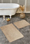 Set di 2 Tappetini da bagno antiscivolo Suna BPS636 Rectangle Bej 100 x 60 cm / 60 x 50 cm Beige, 100 x 60 cm / 60 x 50 cm (2)
