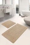 Set di 2 Tappetini da bagno antiscivolo Suna BPS636 Rectangle Bej 100 x 60 cm / 60 x 50 cm Beige, 100 x 60 cm / 60 x 50 cm (3)