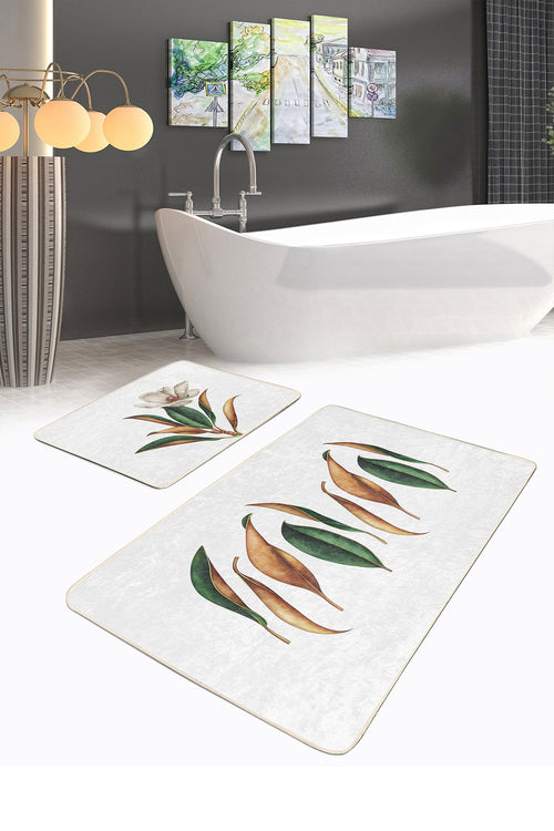 Set di 2 Tappetini da bagno antiscivolo Umay BPS486 Rectangle Multicolore, 100 x 60 cm / 60 x 50 cm (1)