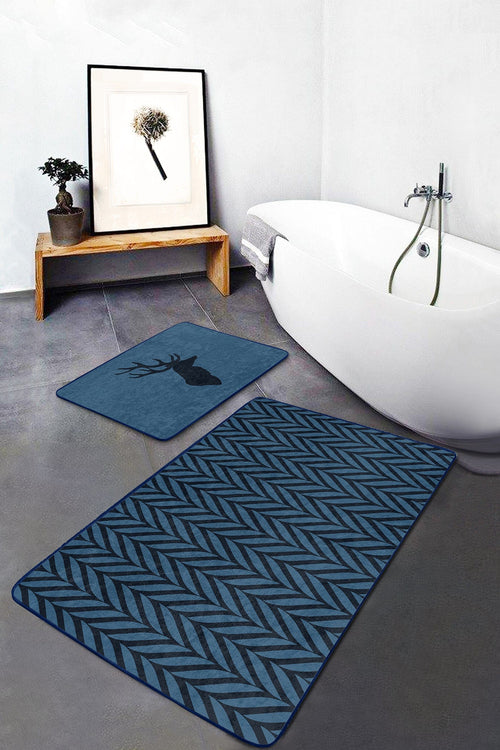 Set di 2 Tappetini da bagno antiscivolo Umay BPS492 Multicolore, 100 x 60 cm / 60 x 50 cm (1)