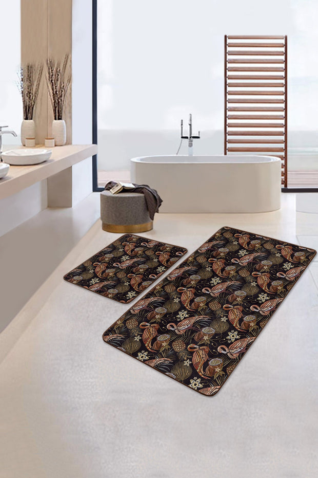 Set di 2 Tappetini da bagno antiscivolo Umut BPS494 Rectangle Multicolore, 100 x 60 cm / 60 x 50 cm (2)