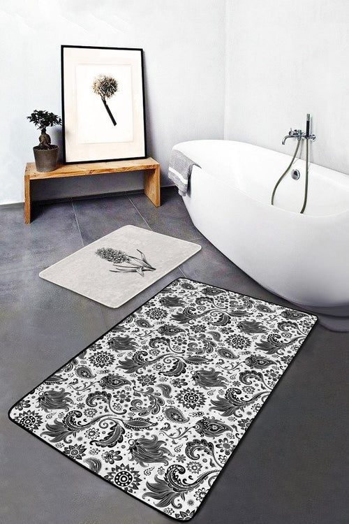 Set di 2 Tappetini da bagno antiscivolo Umut BPS495 Rectangle Multicolore, 100 x 60 cm / 60 x 50 cm