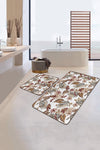 Set di 2 Tappetini da bagno antiscivolo Umut BPS498 Rectangle Multicolore, 100 x 60 cm / 60 x 50 cm