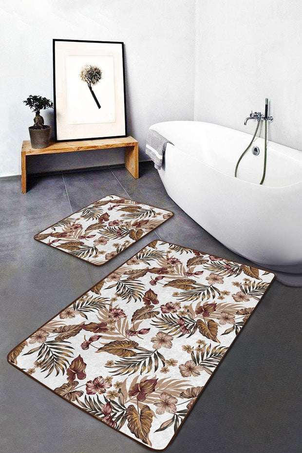 Set di 2 Tappetini da bagno antiscivolo Umut BPS498 Rectangle Multicolore, 100 x 60 cm / 60 x 50 cm (2)