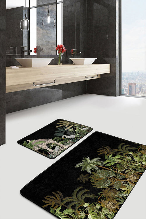 Set di 2 Tappetini da bagno antiscivolo Umut BPS501 Rectangle Multicolore, 100 x 60 cm / 60 x 50 cm (1)