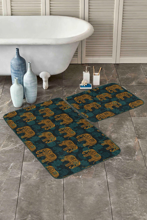 Set di 2 Tappetini da bagno antiscivolo Umut BPS502 Rectangle Multicolore, 100 x 60 cm / 60 x 50 cm