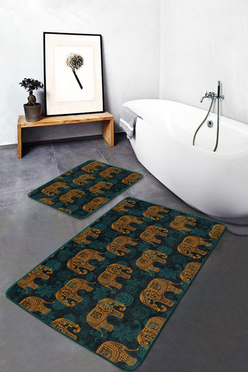 Set di 2 Tappetini da bagno antiscivolo Umut BPS502 Rectangle Multicolore, 100 x 60 cm / 60 x 50 cm (1)