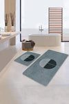 Set di 2 Tappetini da bagno antiscivolo Yaman BPS357 Rectangle Multicolore, 100 x 60 cm / 60 x 50 cm (1)