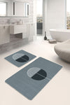 Set di 2 Tappetini da bagno antiscivolo Yaman BPS357 Rectangle Multicolore, 100 x 60 cm / 60 x 50 cm (2)