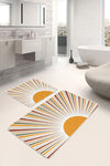 Set di 2 Tappetini da bagno antiscivolo Yaman BPS358 Rectangle Multicolore, 100 x 60 cm / 60 x 50 cm (2)