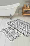 Set di 2 Tappetini da bagno antiscivolo Yaman BPS361 Rectangle Multicolore, 100 x 60 cm / 60 x 50 cm