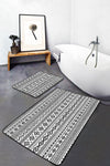 Set di 2 Tappetini da bagno antiscivolo Yaman BPS362 Rectangle Multicolore, 100 x 60 cm / 60 x 50 cm