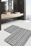 Set di 2 Tappetini da bagno antiscivolo Yaman BPS362 Rectangle Multicolore, 100 x 60 cm / 60 x 50 cm (1)
