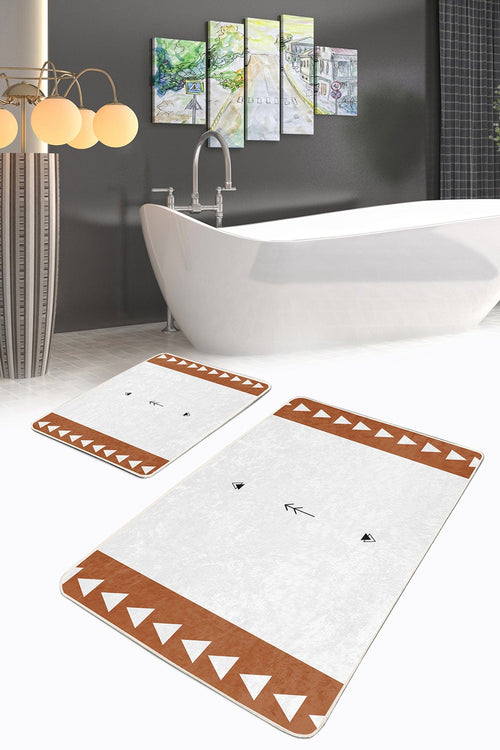Set di 2 Tappetini da bagno antiscivolo Yaman BPS365 Rectangle Multicolore, 100 x 60 cm / 60 x 50 cm
