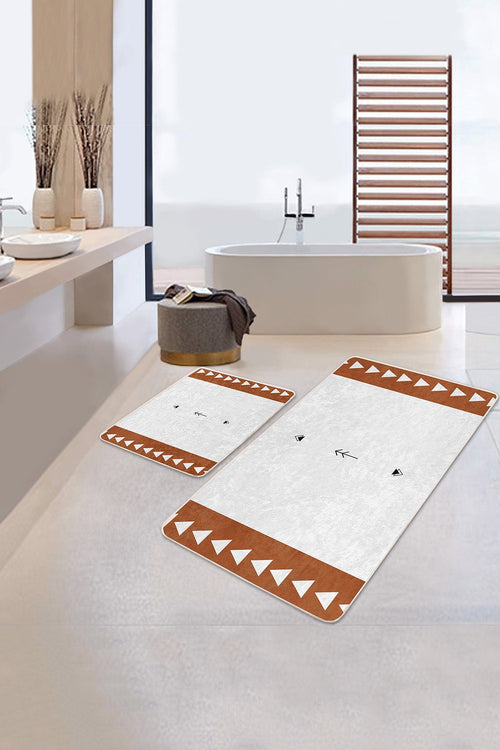Set di 2 Tappetini da bagno antiscivolo Yaman BPS365 Rectangle Multicolore, 100 x 60 cm / 60 x 50 cm (1)