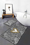 Set di 2 Tappetini da bagno antiscivolo Yasemin BPS167 Rectangle Multicolore, 100 x 60 cm / 60 x 50 cm