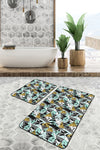 Set di 2 Tappetini da bagno antiscivolo Yasemin BPS173 Rectangle Multicolore, 100 x 60 cm / 60 x 50 cm (1)