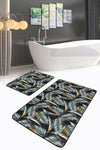 Set di 2 Tappetini da bagno antiscivolo Yasemin BPS174 Rectangle Multicolore, 100 x 60 cm / 60 x 50 cm