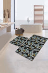 Set di 2 Tappetini da bagno antiscivolo Yasemin BPS174 Rectangle Multicolore, 100 x 60 cm / 60 x 50 cm (1)