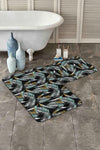 Set di 2 Tappetini da bagno antiscivolo Yasemin BPS174 Rectangle Multicolore, 100 x 60 cm / 60 x 50 cm (2)