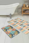 Set di 2 Tappetini da bagno antiscivolo Yasemin BPS176 Rectangle Multicolore, 100 x 60 cm / 60 x 50 cm (1)