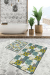 Set di 2 Tappetini da bagno antiscivolo Yasemin BPS177 Rectangle Multicolore, 100 x 60 cm / 60 x 50 cm (2)
