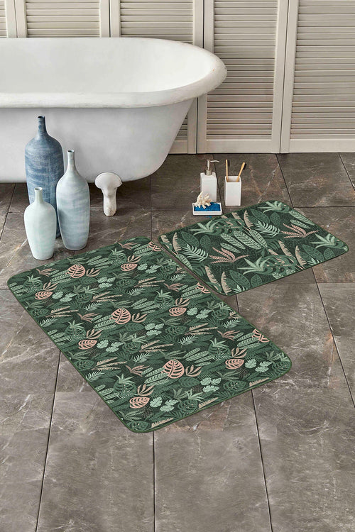 Set di 2 Tappetini da bagno antiscivolo Yasemin BPS179 Rectangle Multicolore, 100 x 60 cm / 60 x 50 cm (1)
