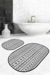 Set di 2 Tappetini da bagno antiscivolo Yldiko BPS587 Oval Multicolore, 100 x 60 cm / 60 x 50 cm